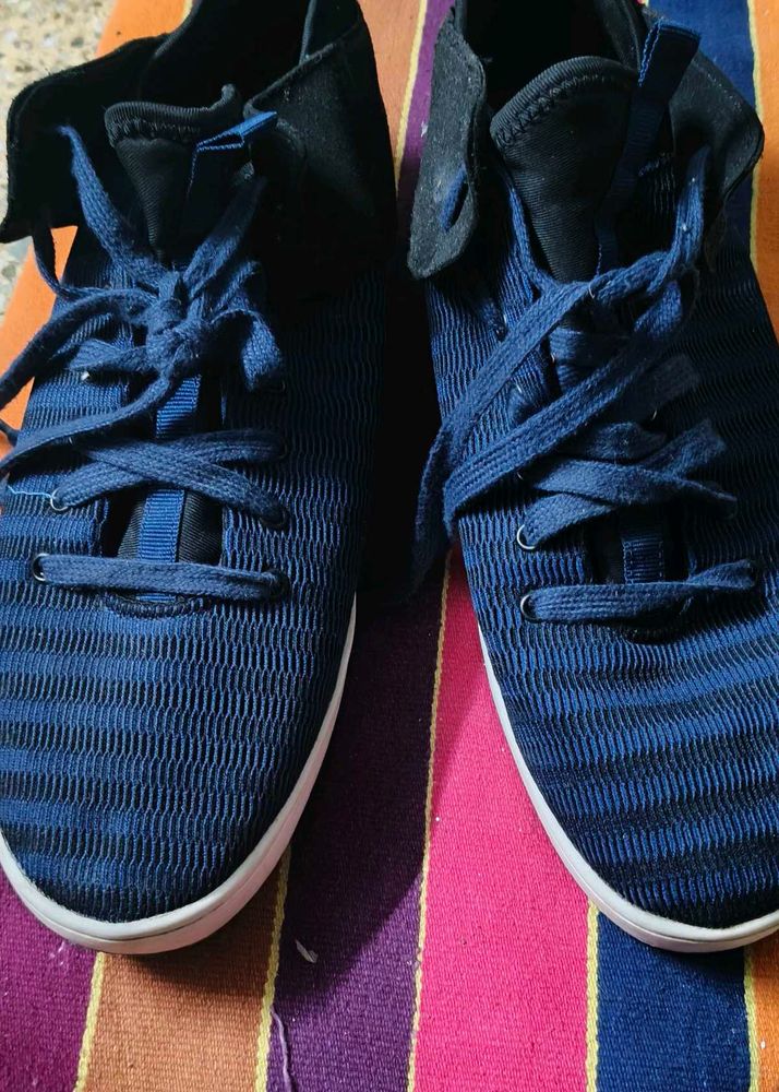Benetton Blue Knit Sneakers