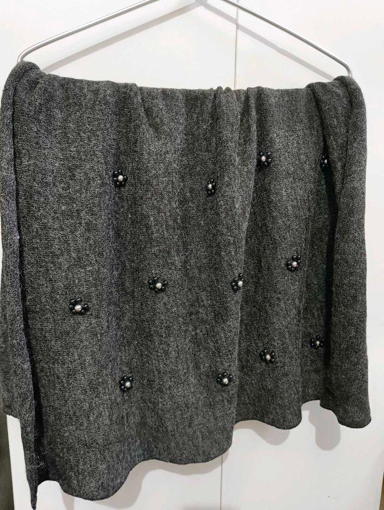 Black Semi Woolen Stole