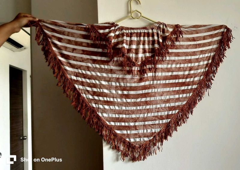 Striped Fringe Shawl