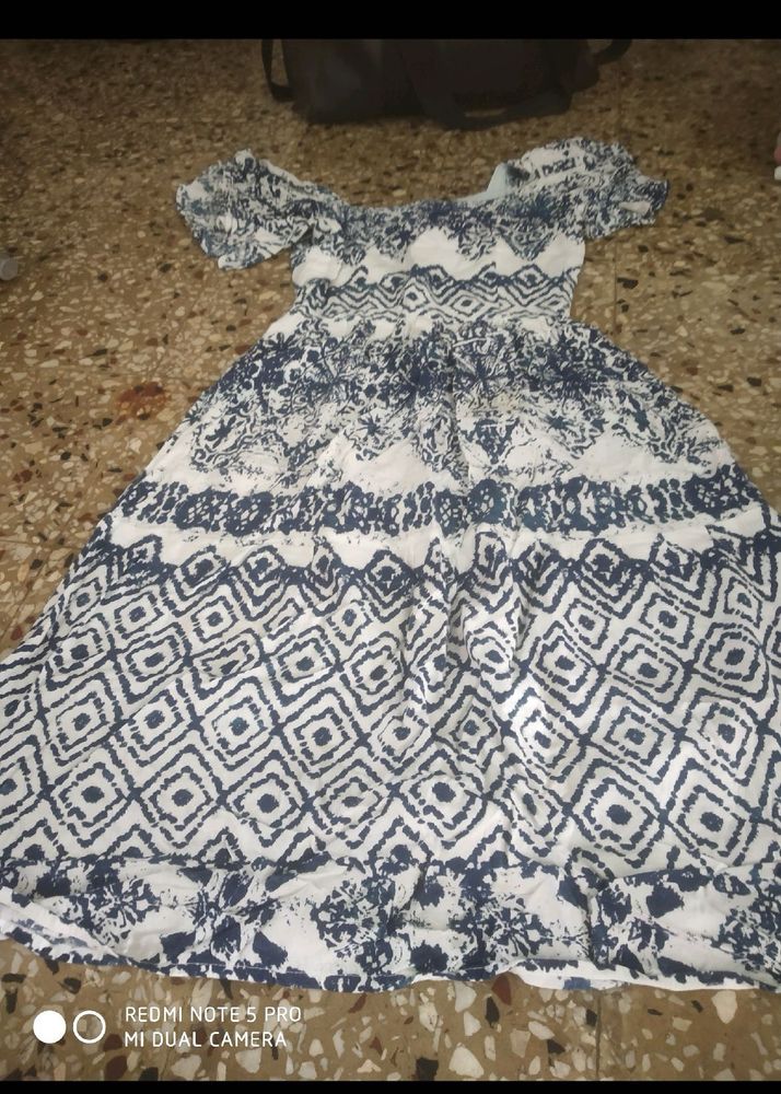 Patterned Off-Shoulder Dress