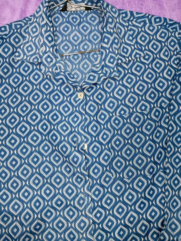 Blue Patterned Shirt