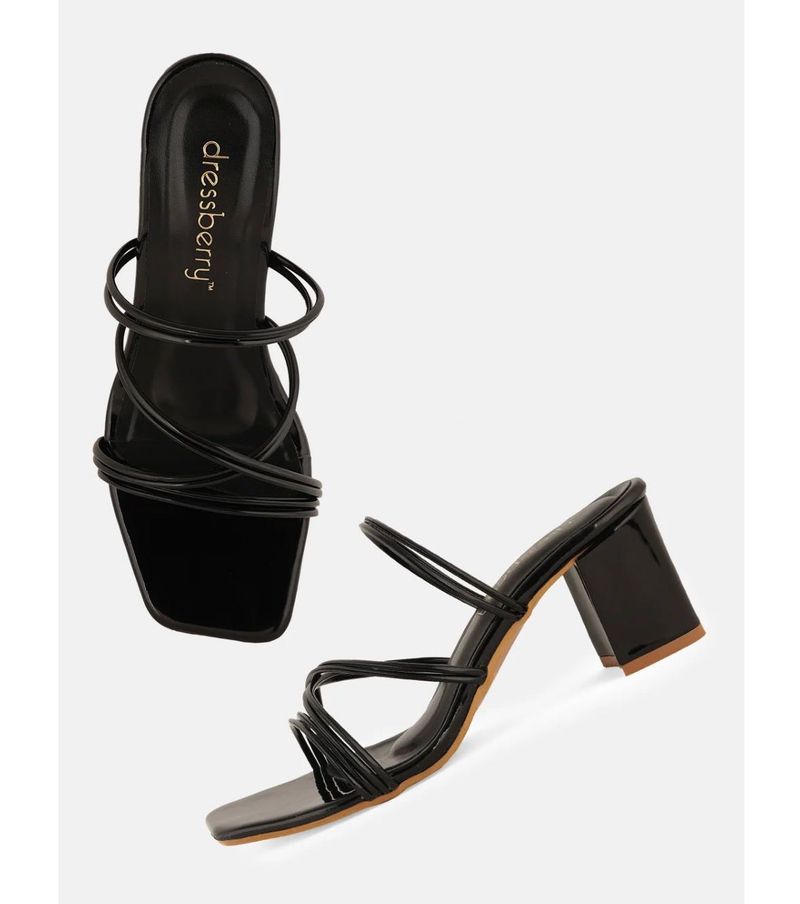 DressBerry Black Block Heels