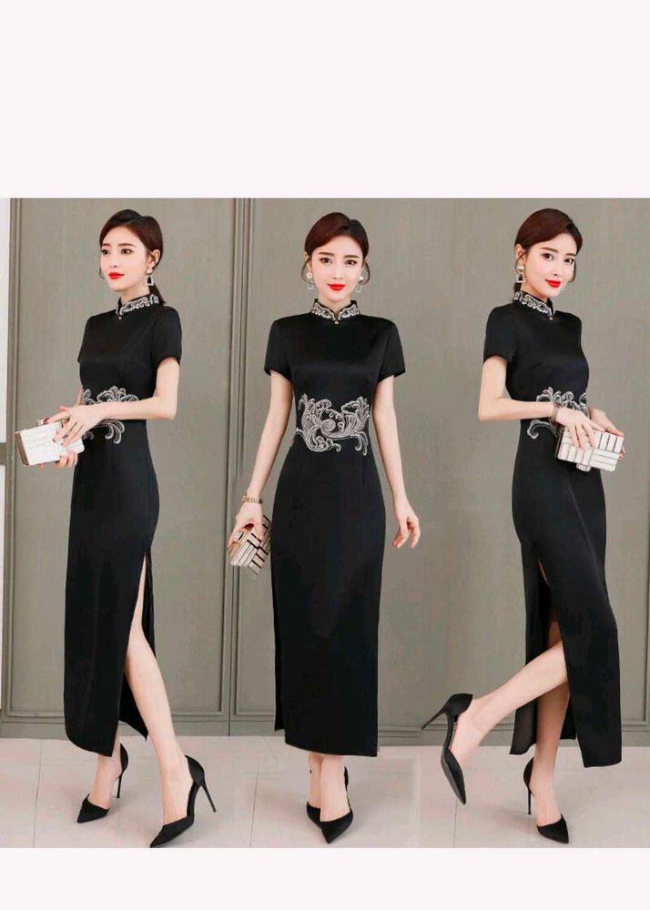 Elegant turquoish Black Ethnic Gown