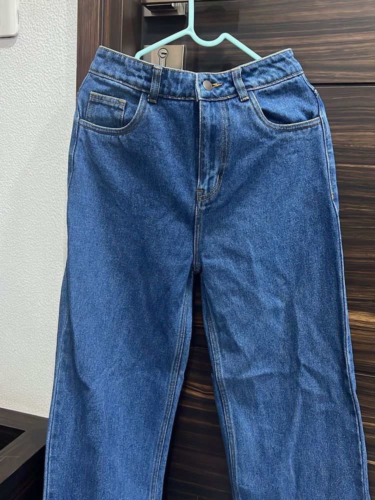 Navy Blue Straight Jeans