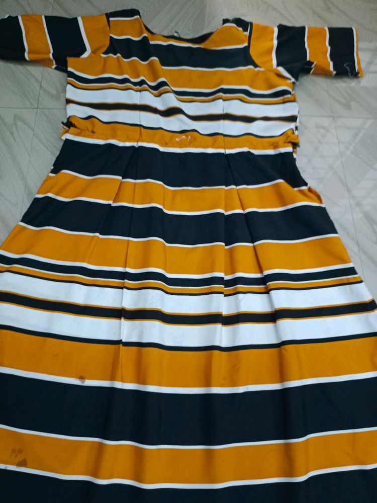 Yellow Kurta Black &amp; White Strap