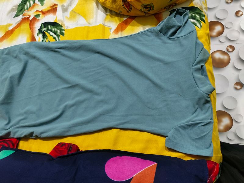 A Beautiful Dark Sky Blue Colour Tshirt Dress