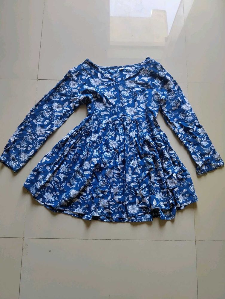 Floral Blue Girls Dress