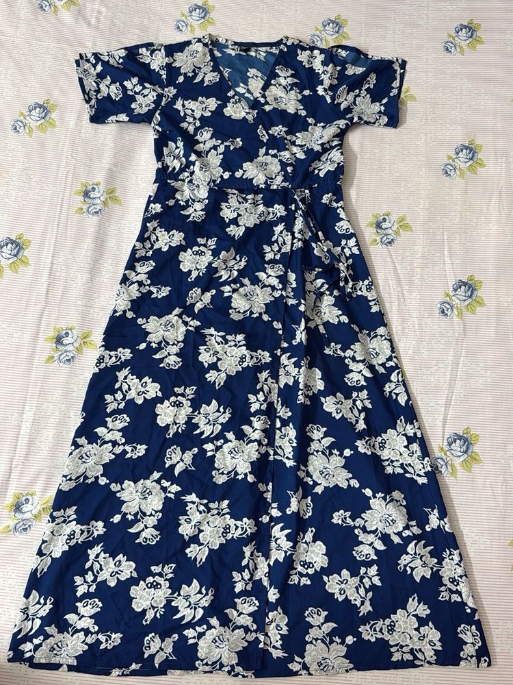 Navy blue Darzi Brand Slit dress/Kurta