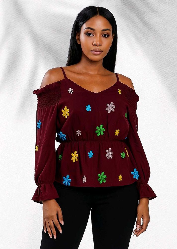 Floral Cold Shoulder Top