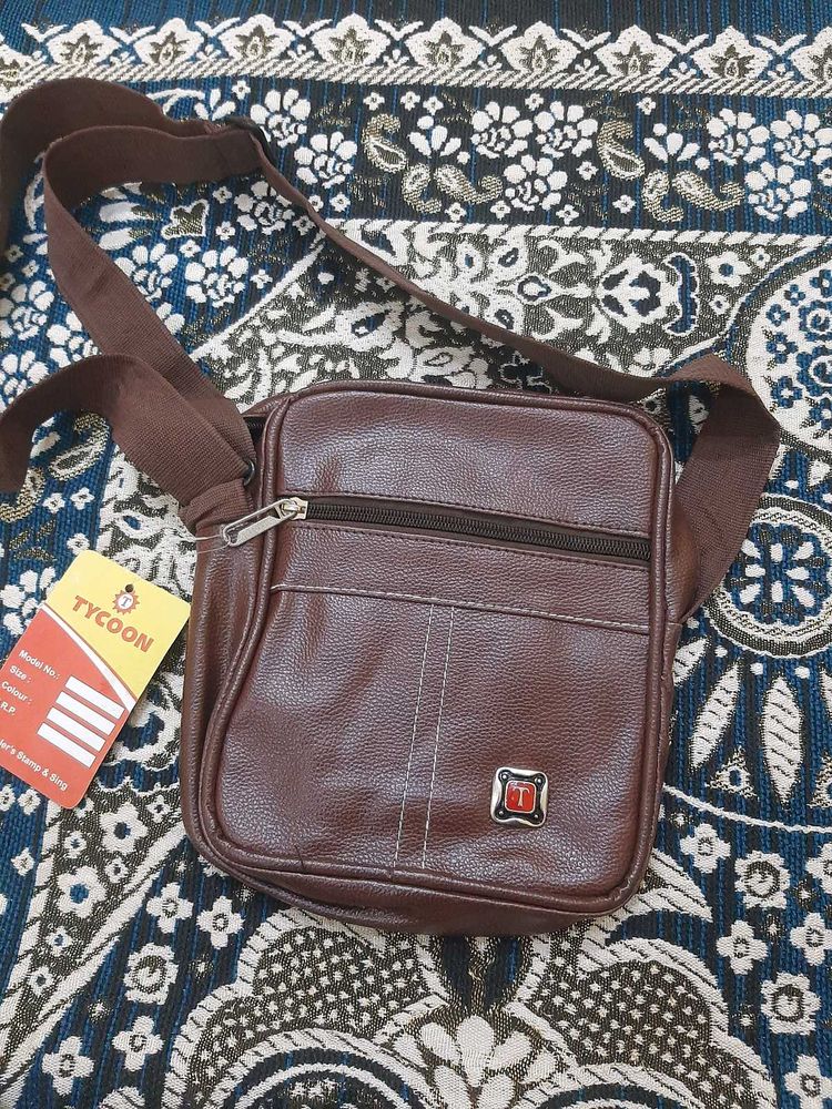 Tycoon Brown Leather Crossbody Bag