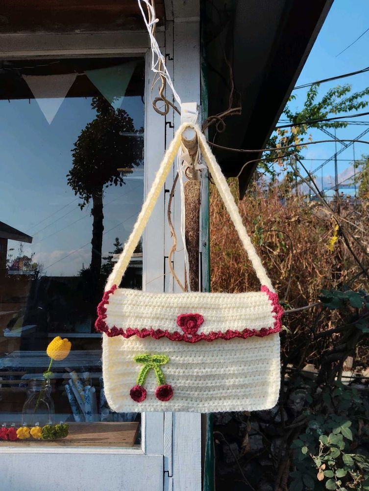 Crochet Cherry Shoulder Bag