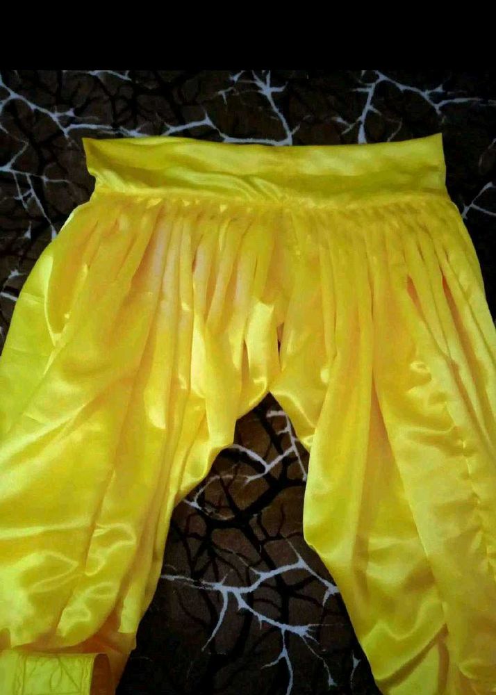 Yellow Ethnic Bottom Satin