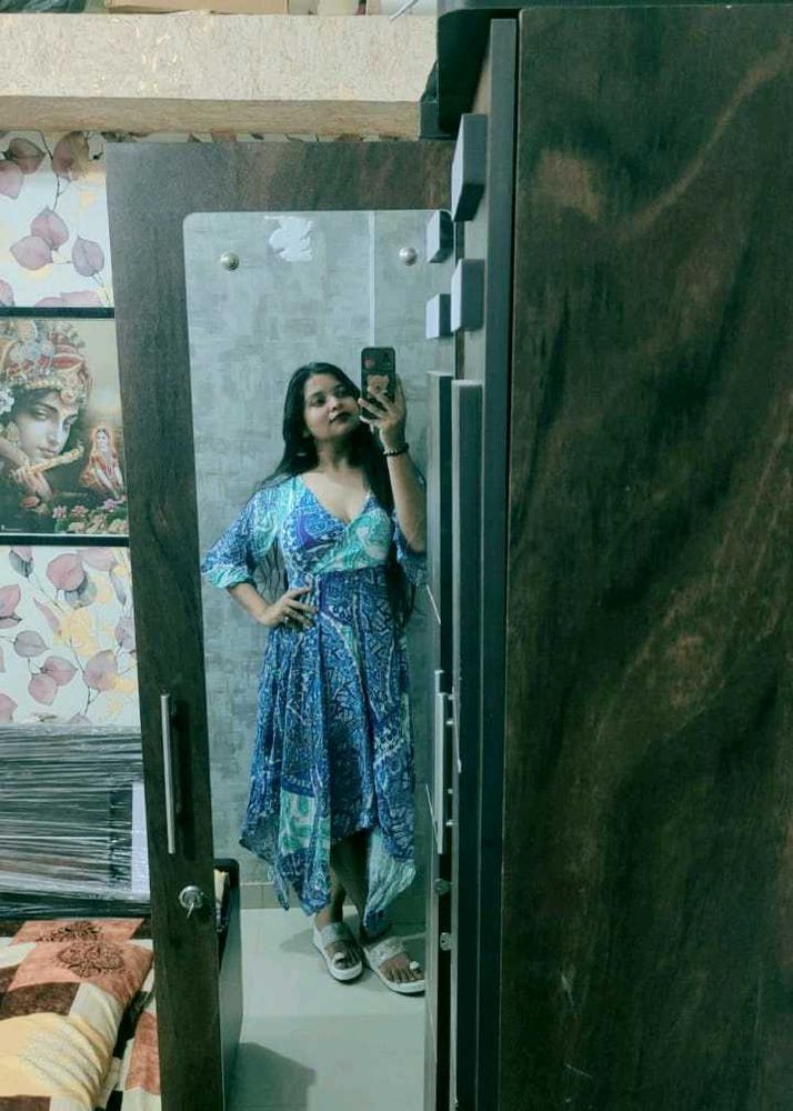 Blue Patterned beach dres