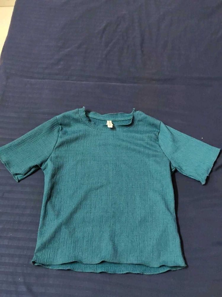 blue  Short Sleeve Top