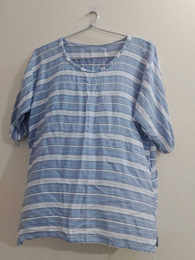 Striped Blue Tunic Top