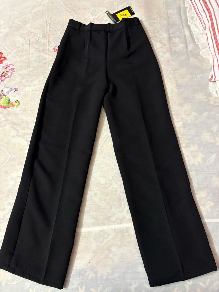 Black Wide Leg Trousers formal pant