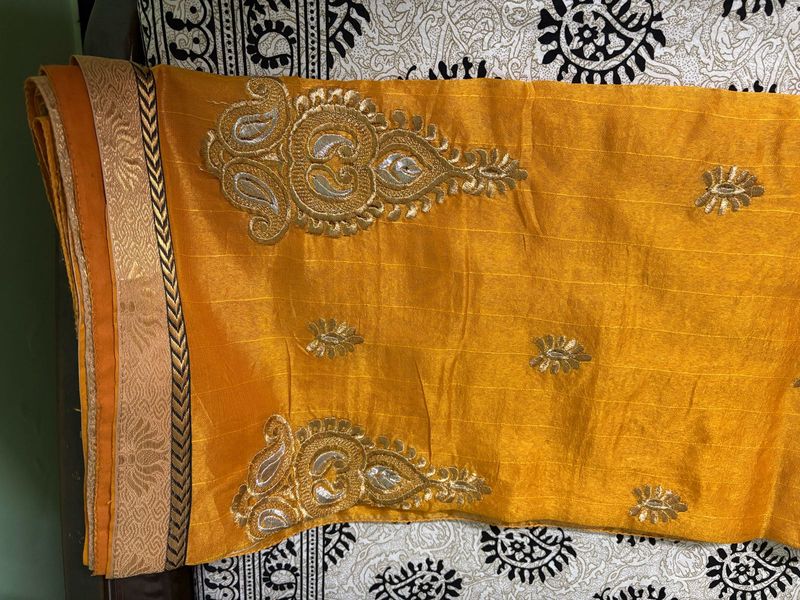 Chanderi Silk Yellow Saree