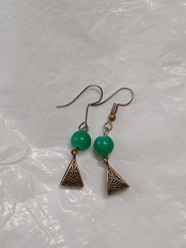 Green Beaded Earrings