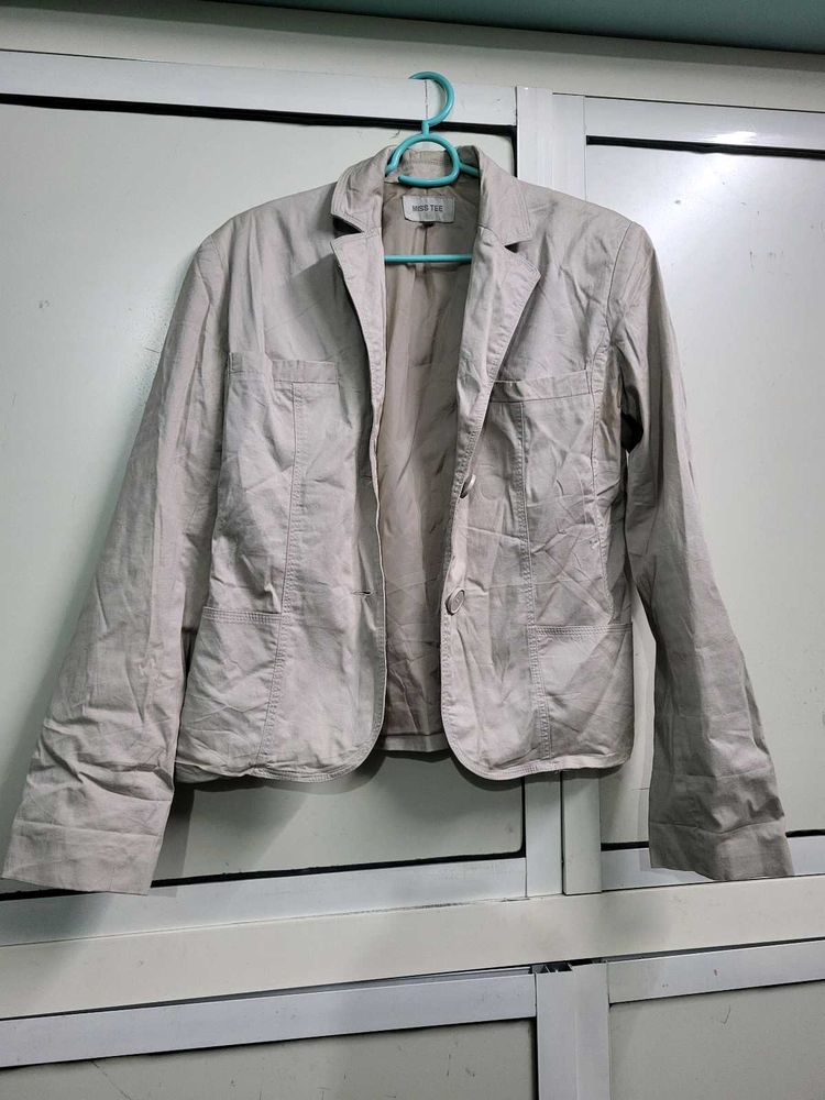 Beige Casual Blazer