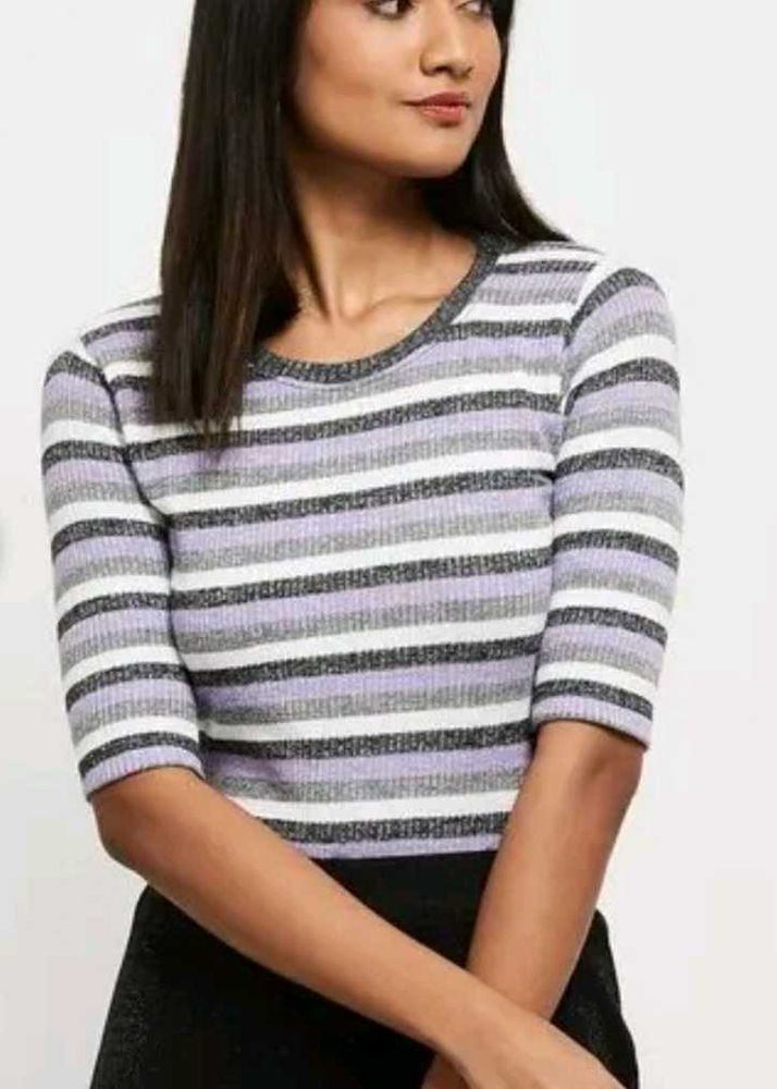 Max fashion striped lavender top