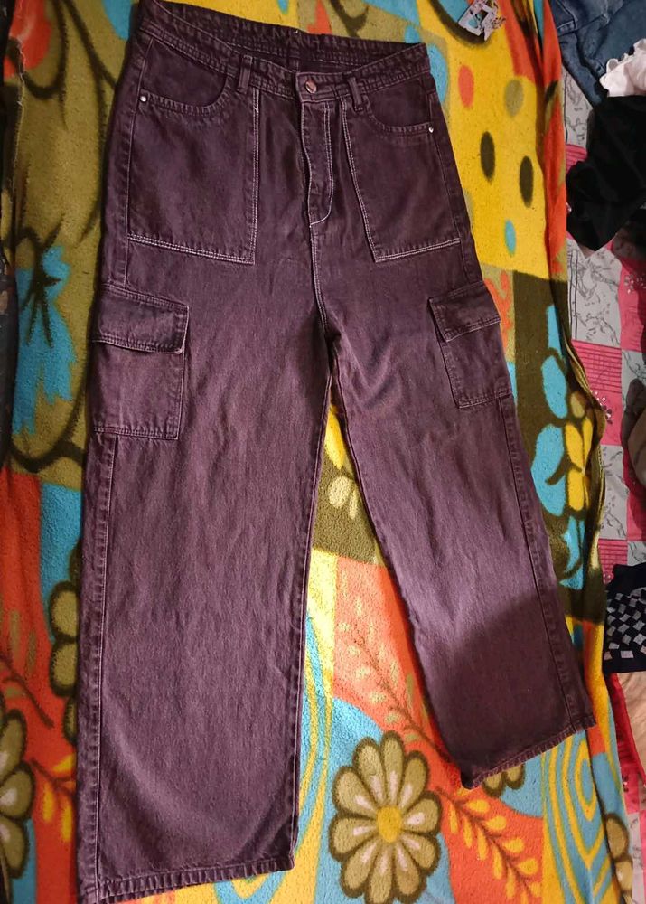 Wide Leg brown Cargo Pants