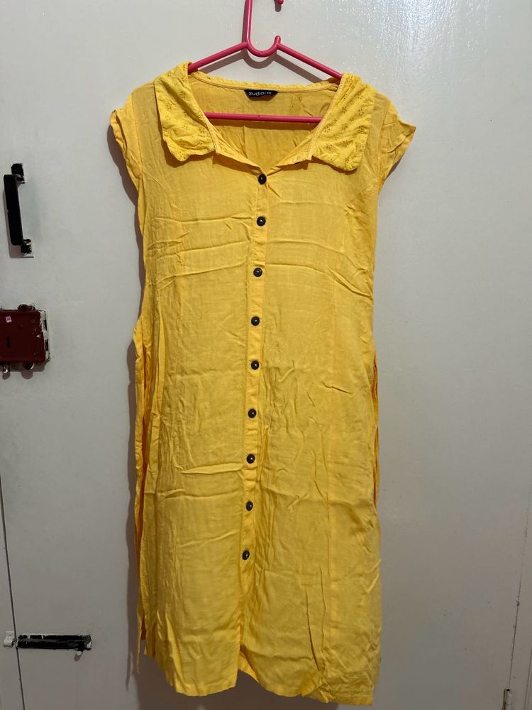 Yellow Button-Down Dress