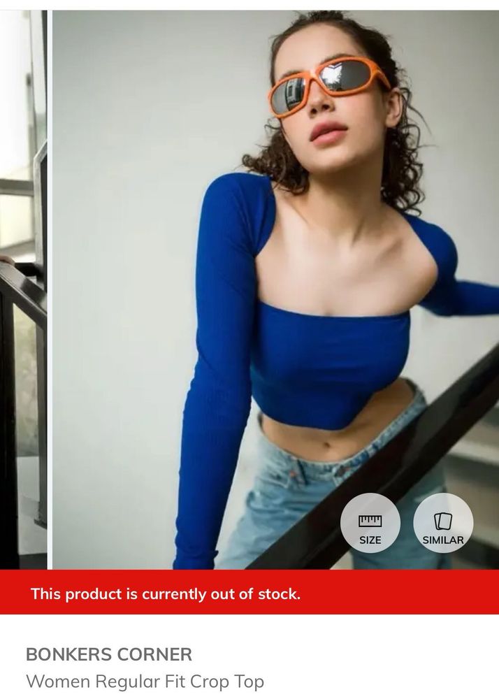 bonkers corner Blue Crop Top