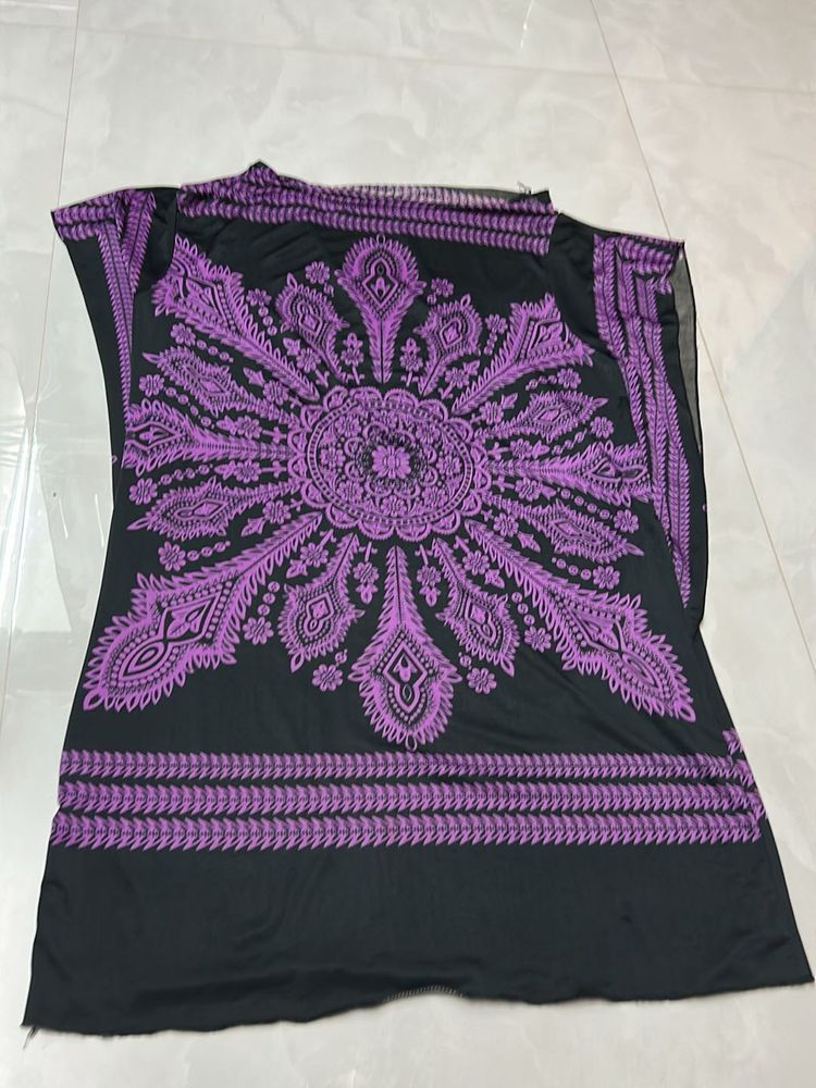Black Purple Print Top