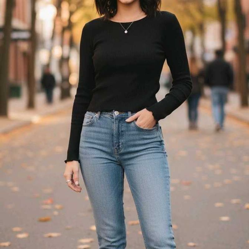 Black Long Sleeve Top
