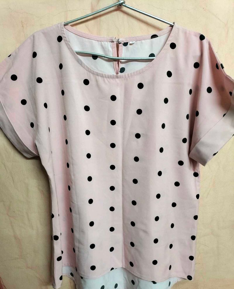 Pink Polka Dot Top