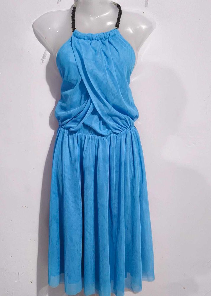 Blue Halter Dress