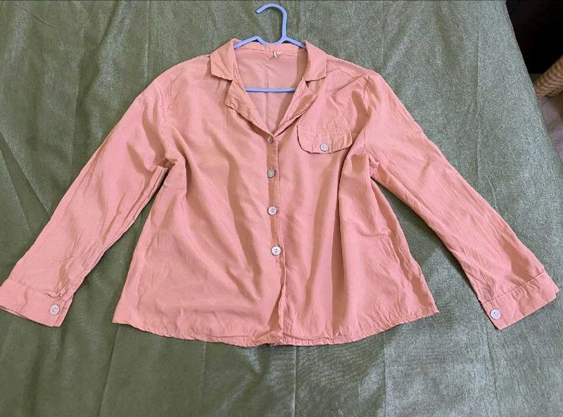 Peach Button-Down Top Size M,L