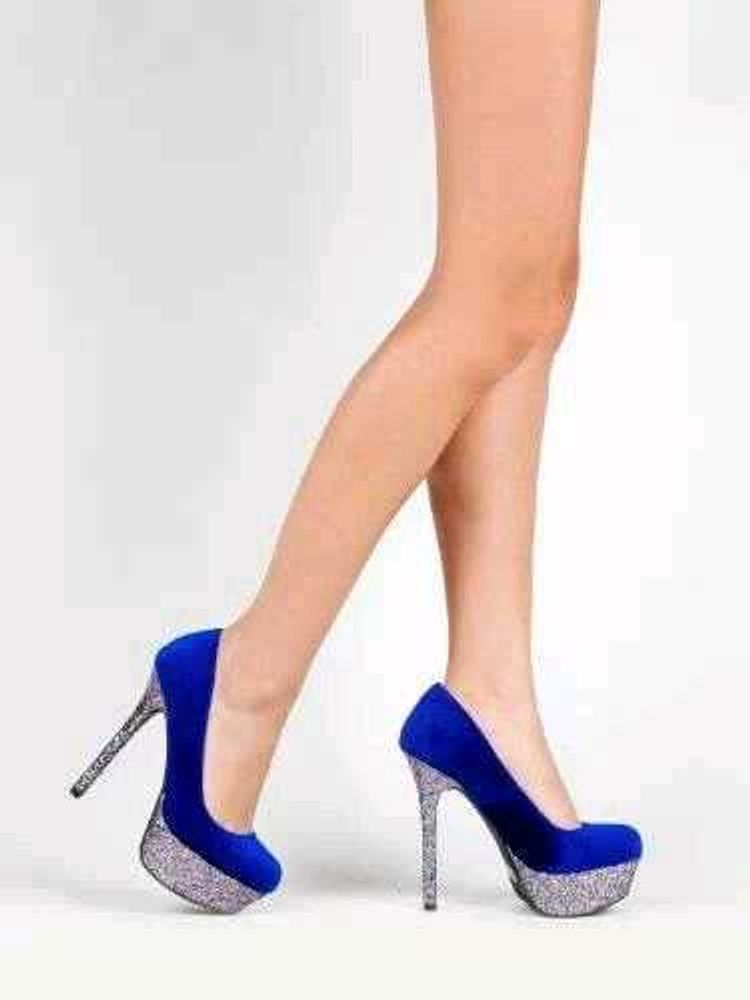 Blue Platform Heels