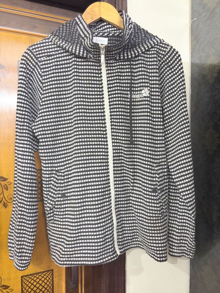 Checkered Zip-Up Hoodie