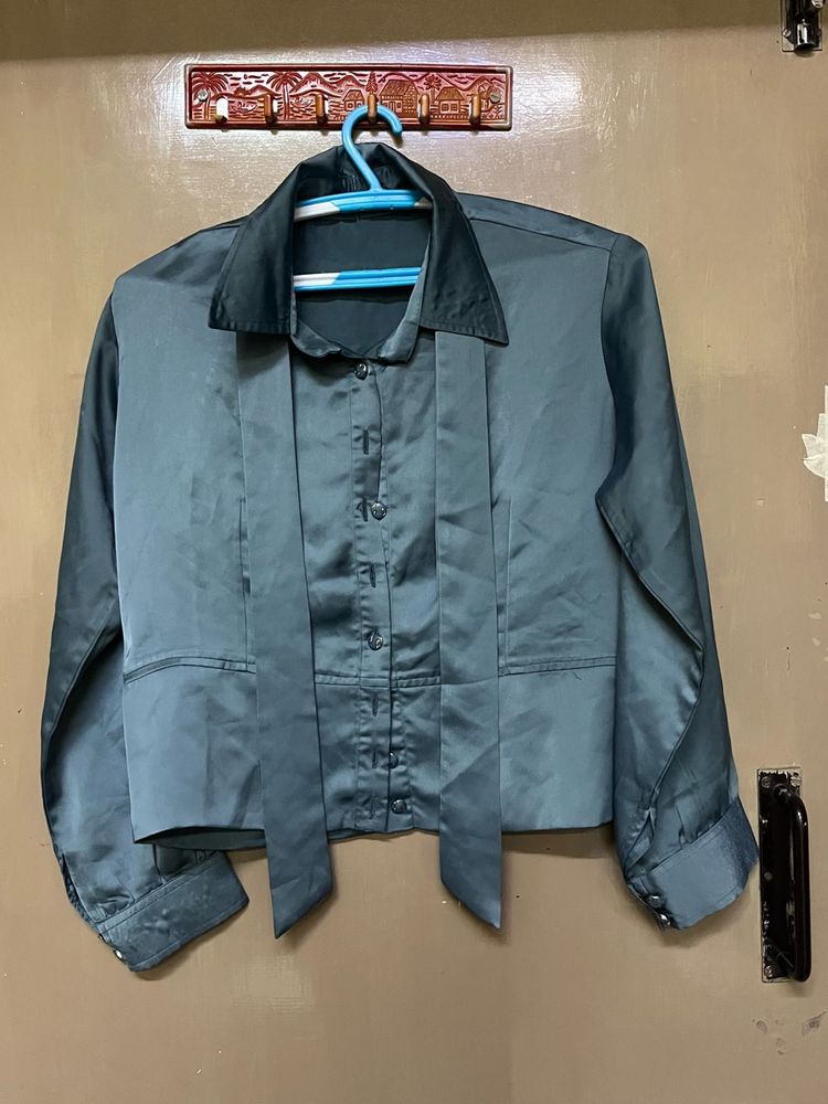 Blue Satin Shirt