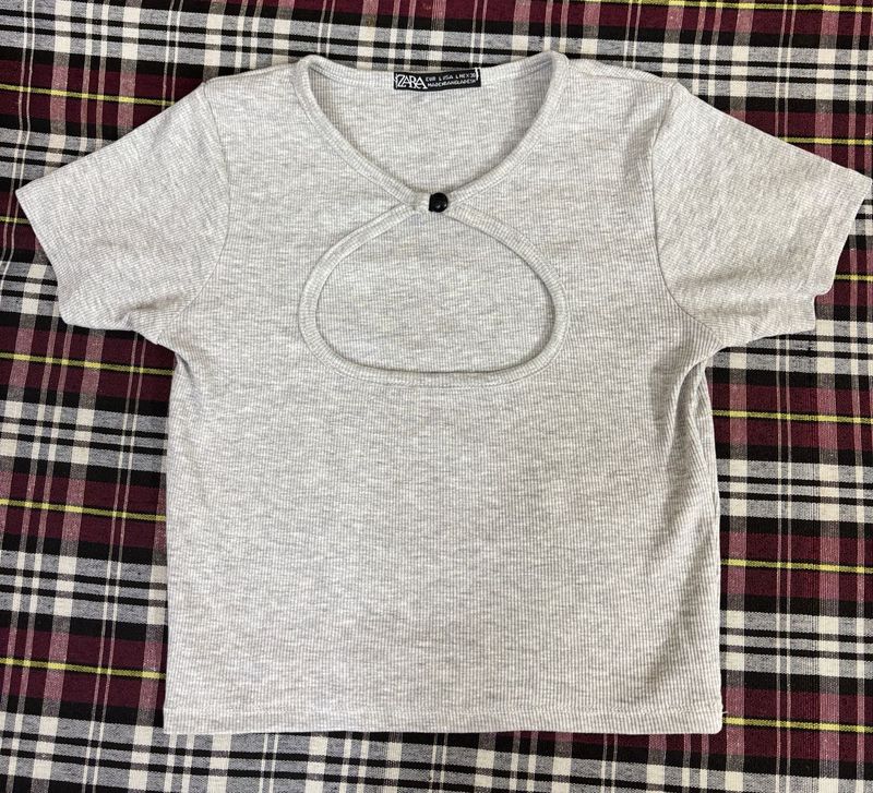 Cute Grey Cutout Tee