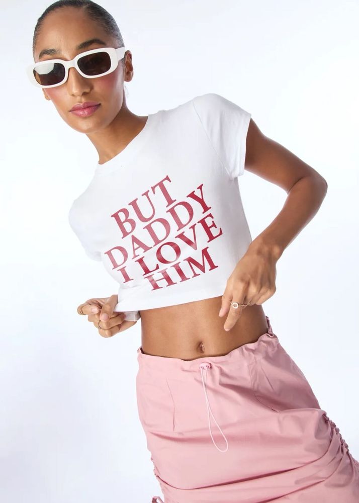 but daddy i love him crop tshirt