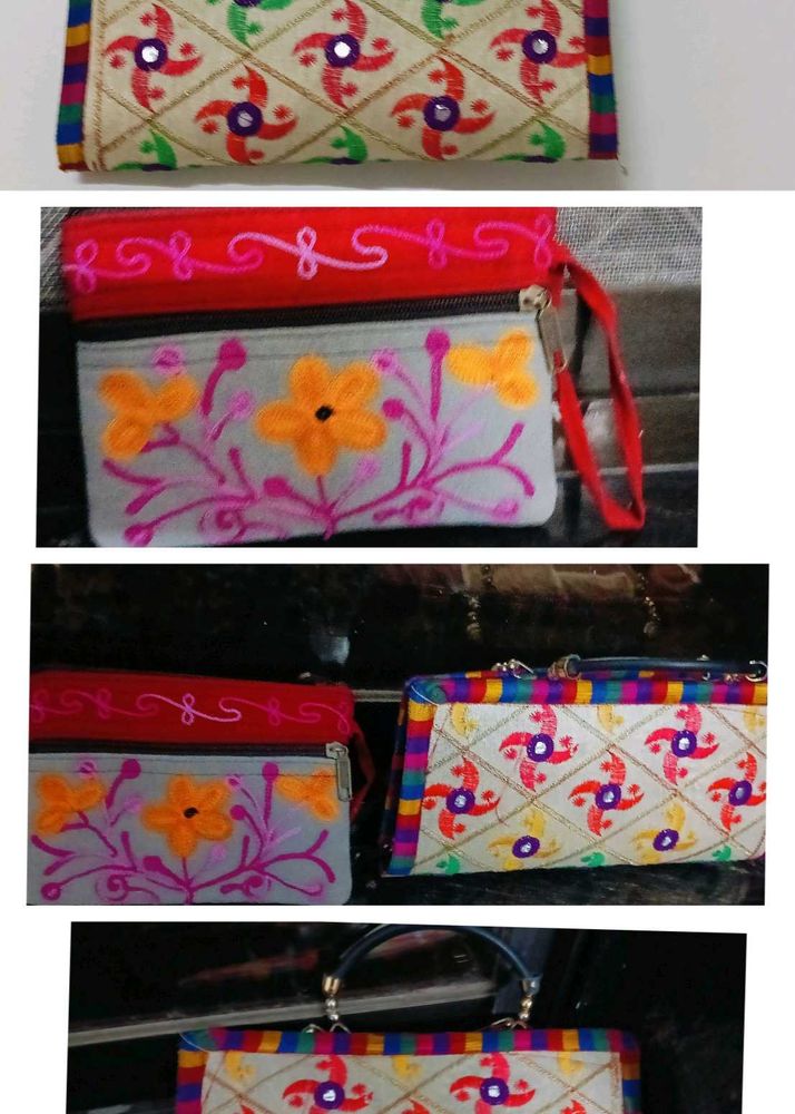 Embroidered Handbags - Set of Two  COMBO OFFER