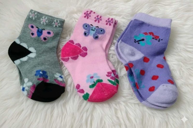 Cute Assorted Baby Socks - Set of 3