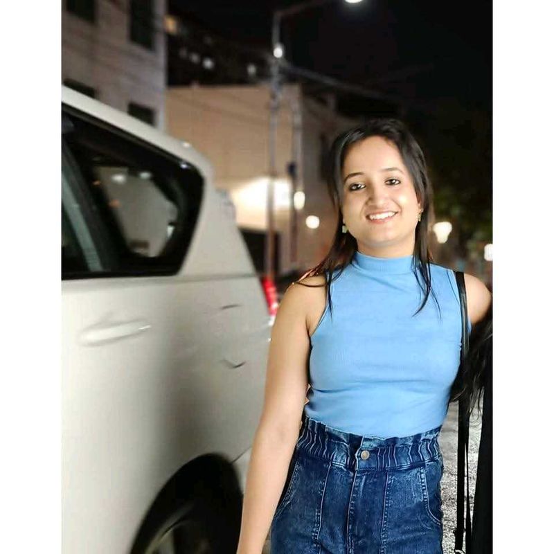 Blue Mock Neck Tank &amp; High-Waisted Jeans
