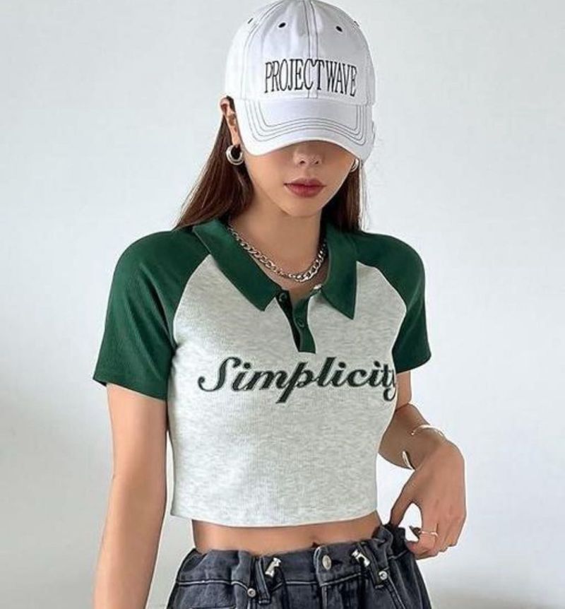 Stylish Cropped Polo Top