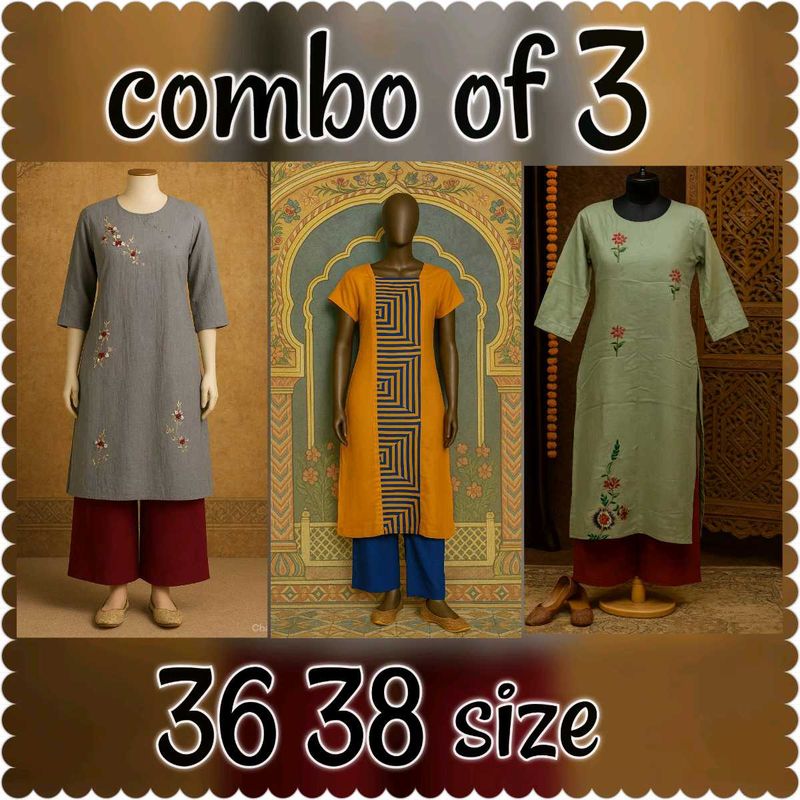 🇳🇿💫🎀Set of 3 Women Kurta On sale