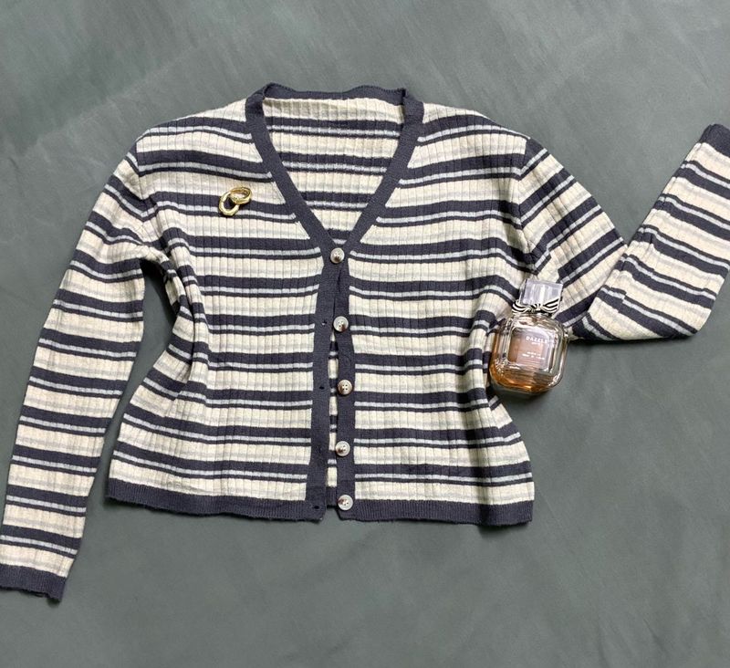Striped Knit Cardigan