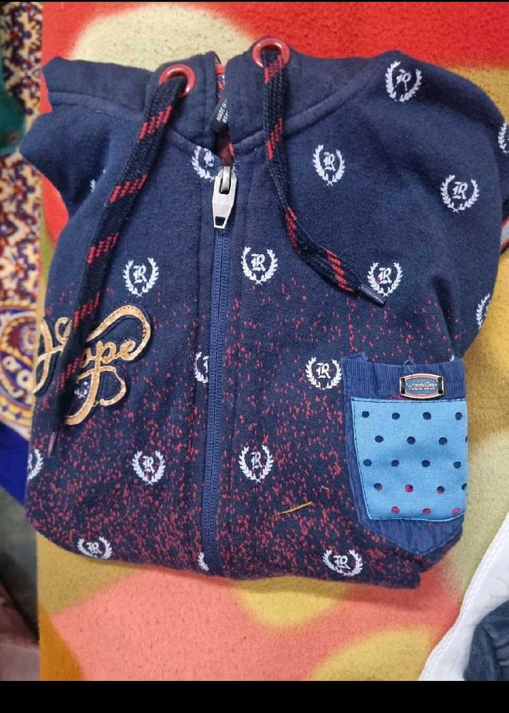 Stylish Navy Blue Zip-Up Hoodie