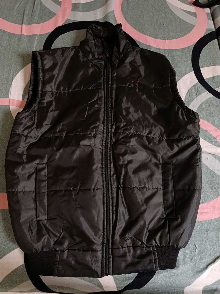 Mens Black Winter Jacket Half Sleeve