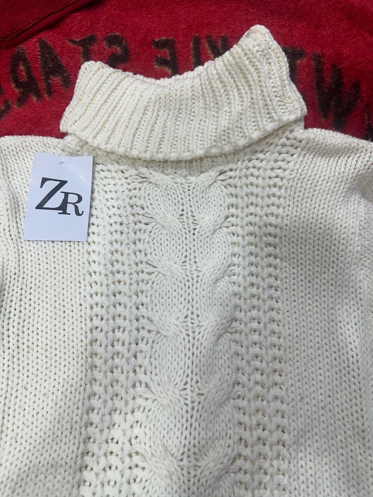 Cream Turtleneck Sweater