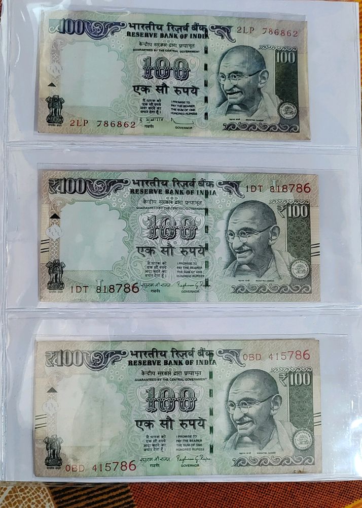 100 Rs 786 Series 3 Note