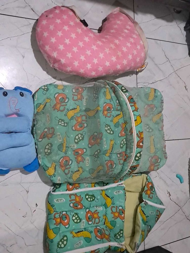 Baby Pillow &amp; Lounger Set Combo Of 3