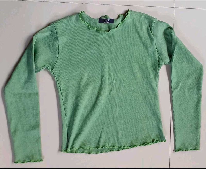 Cute Green Long Sleeve Top