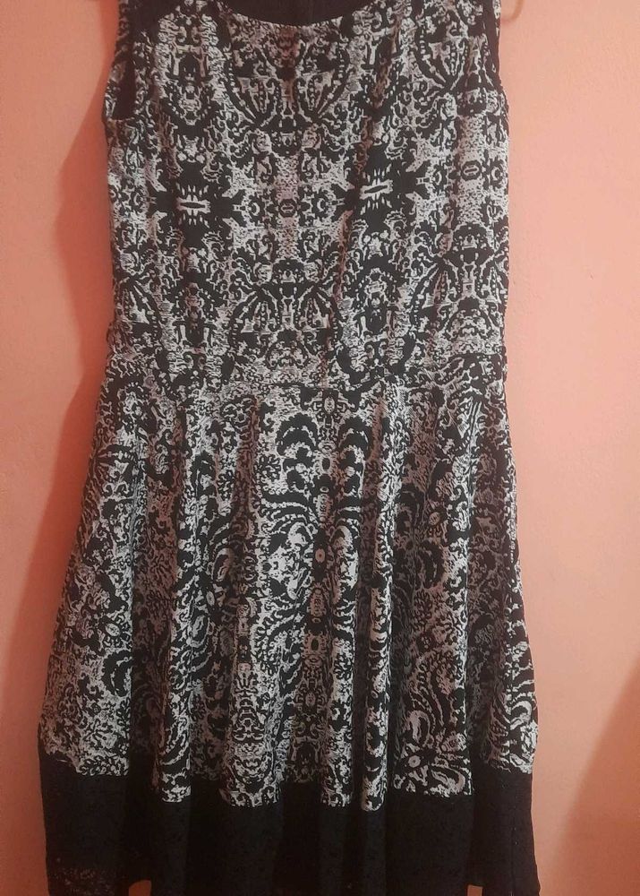 Black &amp; White Print Dress